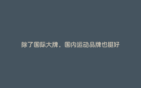 除了国际大牌,国内运动品牌也挺好 除了国际大牌,国内运动品牌也挺好