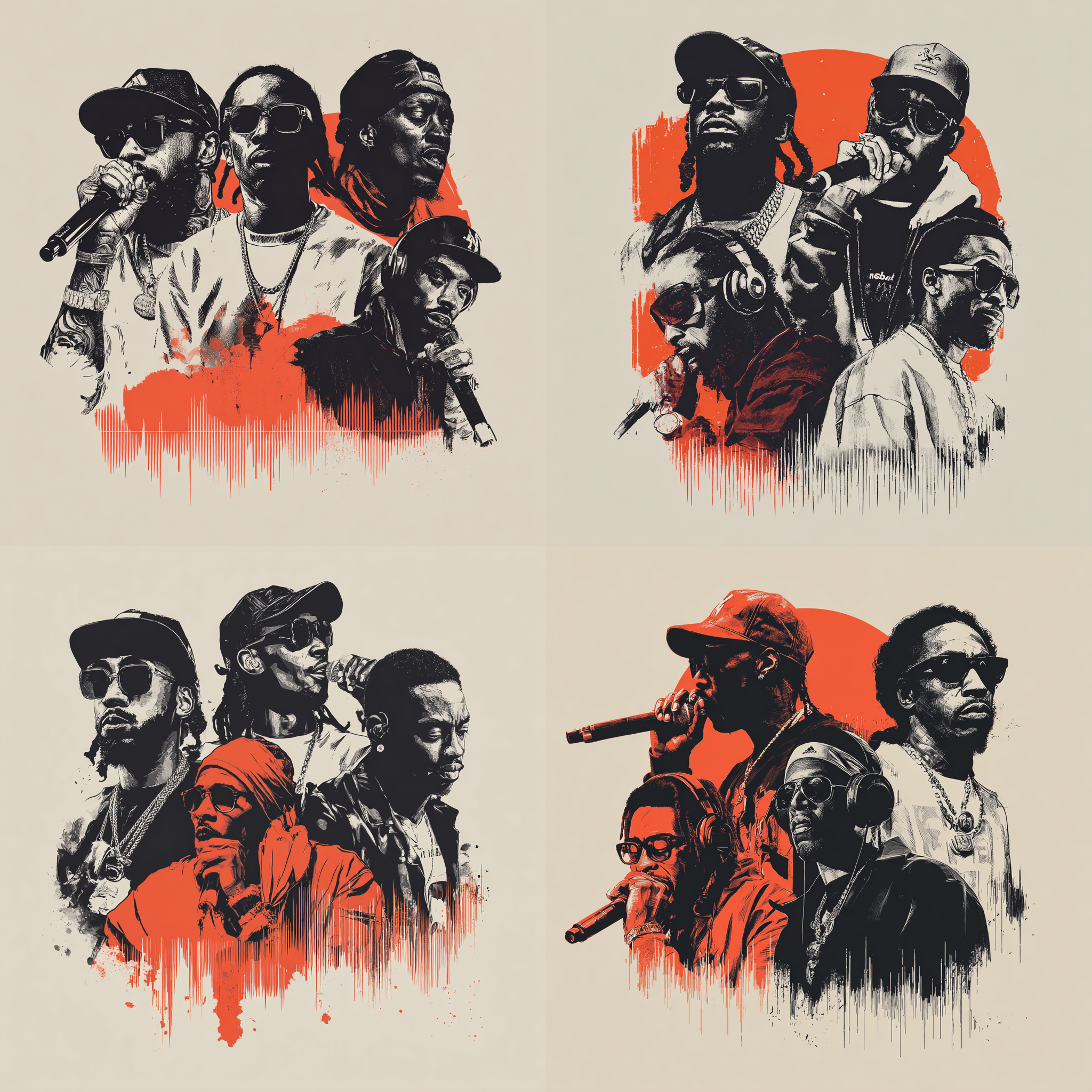  东西海岸图腾（嘻哈卫衣图案生成｜做旧工艺数码直喷）