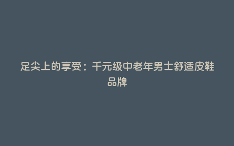足尖上的享受:千元级中老年男士舒适皮鞋品牌 足尖上的享受:千元级中老年男士舒适皮鞋品牌