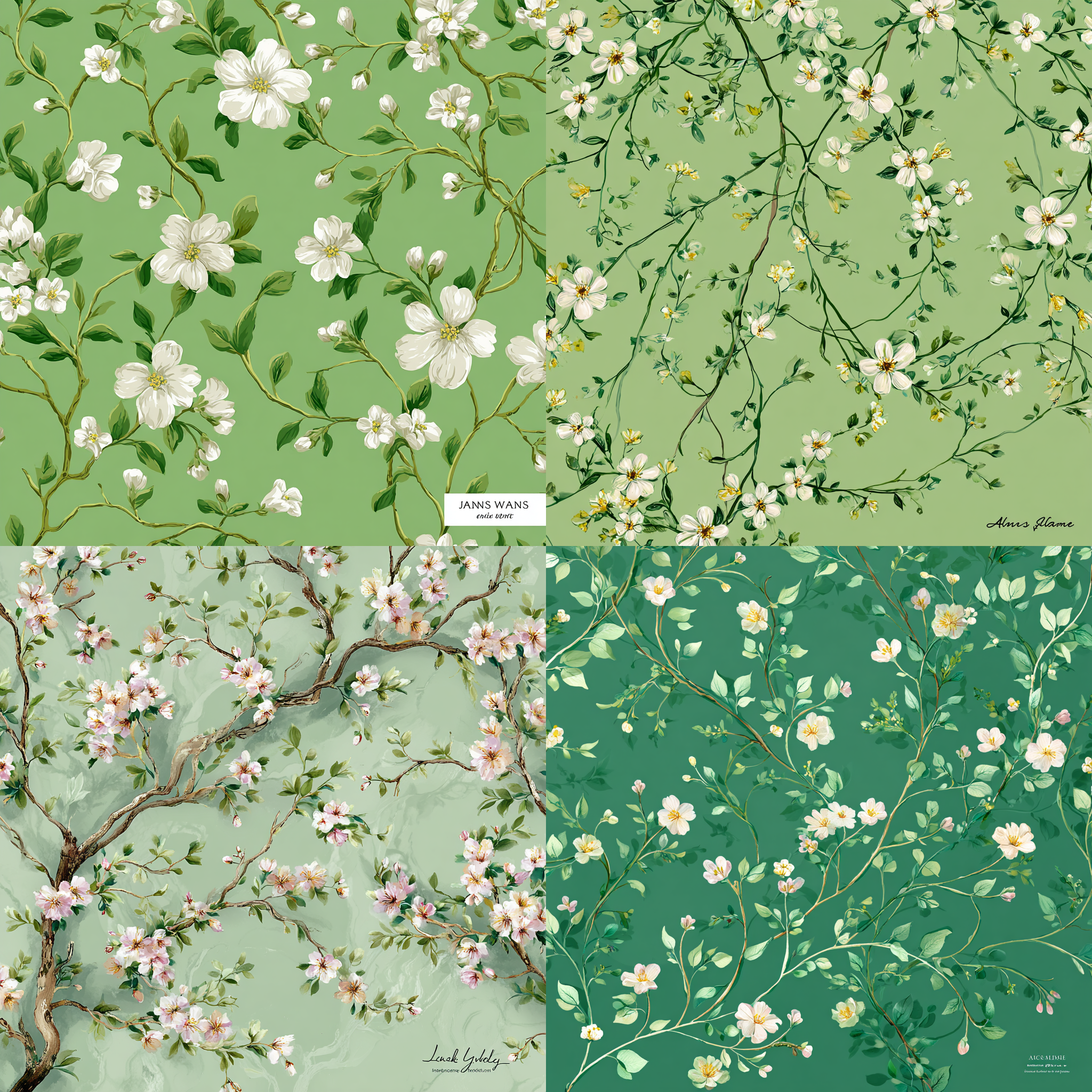 春藤印花连衣裙面料:清新绿色蔓延花枝(爆款女装矢量图案素材)插图 春藤印花连衣裙面料:清新绿色蔓延花枝(爆款女装矢量图案素材)
